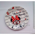 Best quality Minnie mouse ceramic side plate,custom artwork ceramic dinner plate